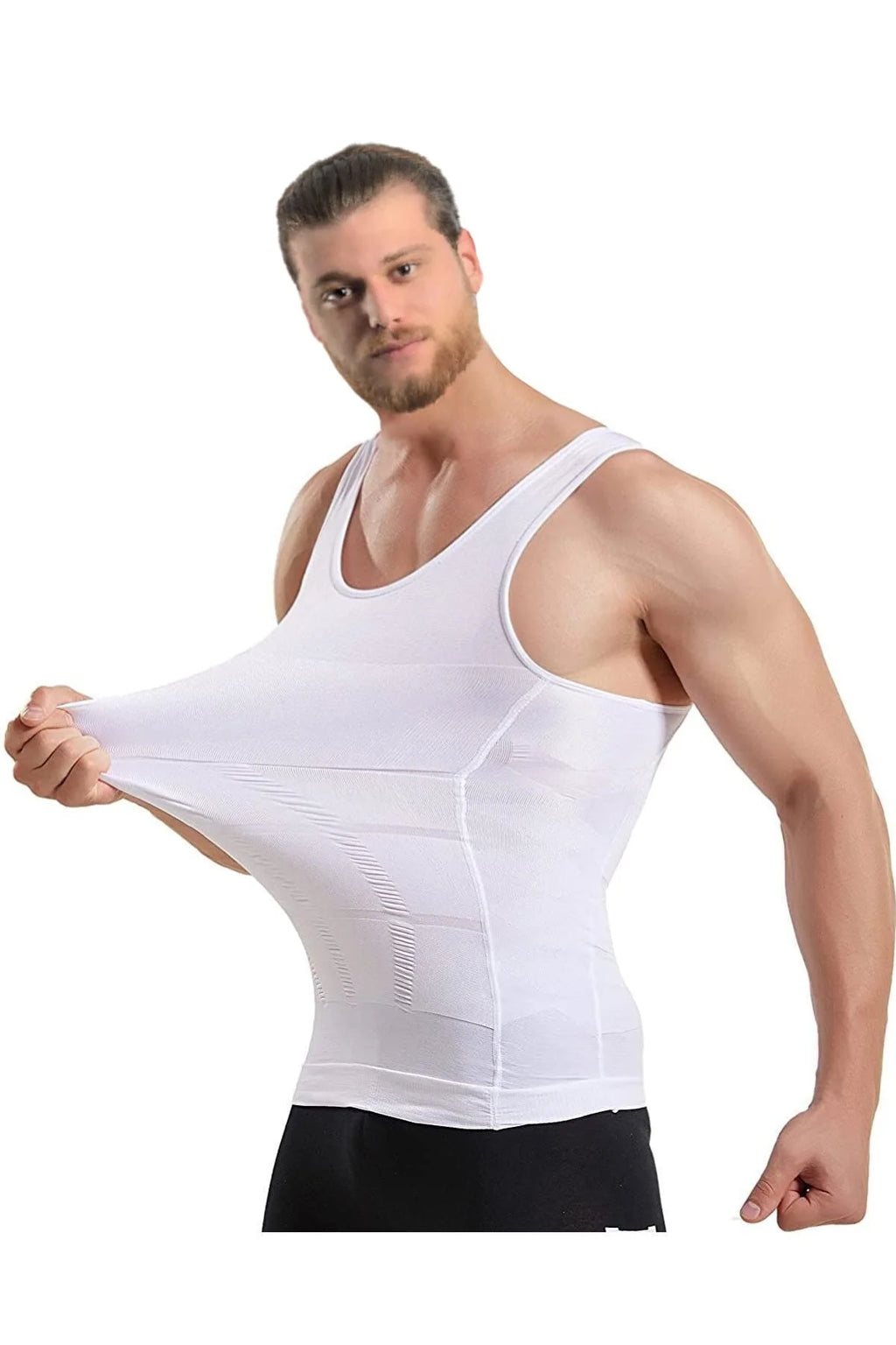 Herren Kompressions-Body Shaper Weste Nahtloses Abnehm-Tanktop Taillentrainer Bauchkontrolle Unterhemd Shapewear Gewichtsverlust Shirt