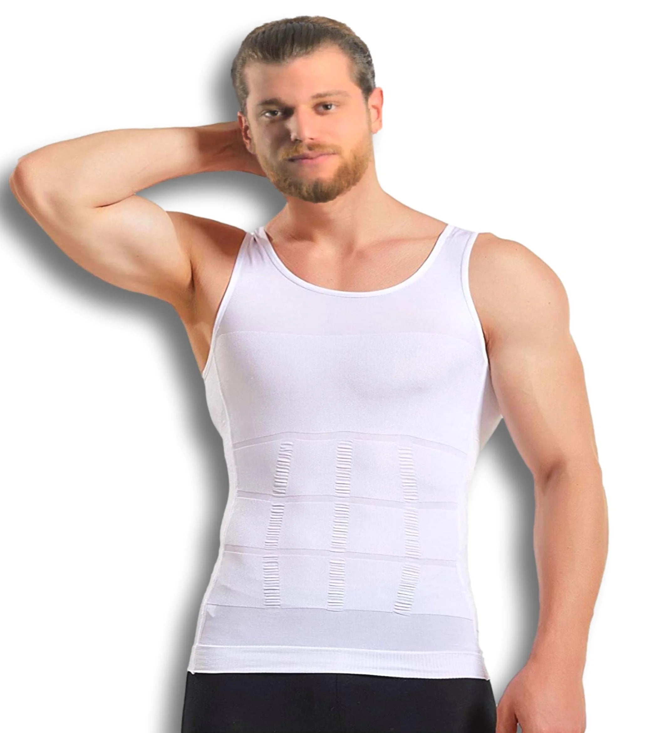 Herren Kompressions-Body Shaper Weste Nahtloses Abnehm-Tanktop Taillentrainer Bauchkontrolle Unterhemd Shapewear Gewichtsverlust Shirt