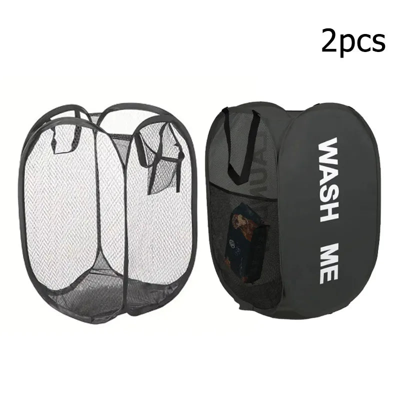 Mesh Pop-up Laundry Basket – Foldable & Large Capacity
